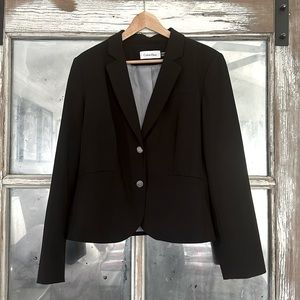 Calvin Klein black blazer sz 16 with metal button closure
